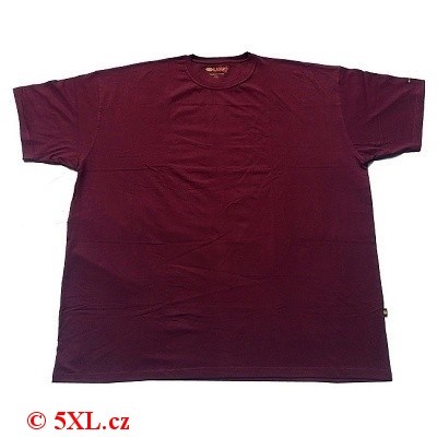 Pánské tričko Kamro bordó krátký rukáv 7XL - 10XL 15197B/668